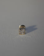 Zenith Square Silver Bezel Studs