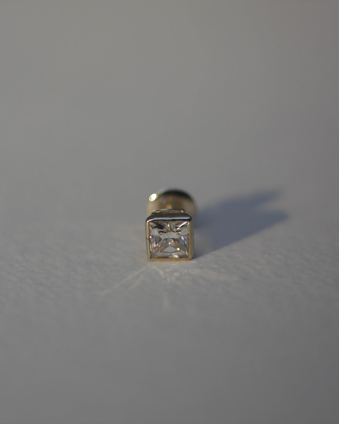 Zenith Square Silver Bezel Studs