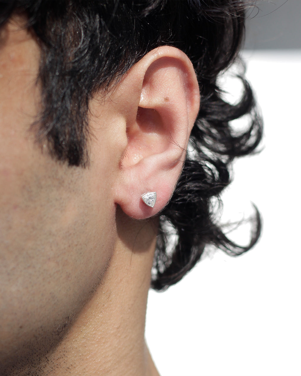 Apex Trillion Silver Bezel Studs