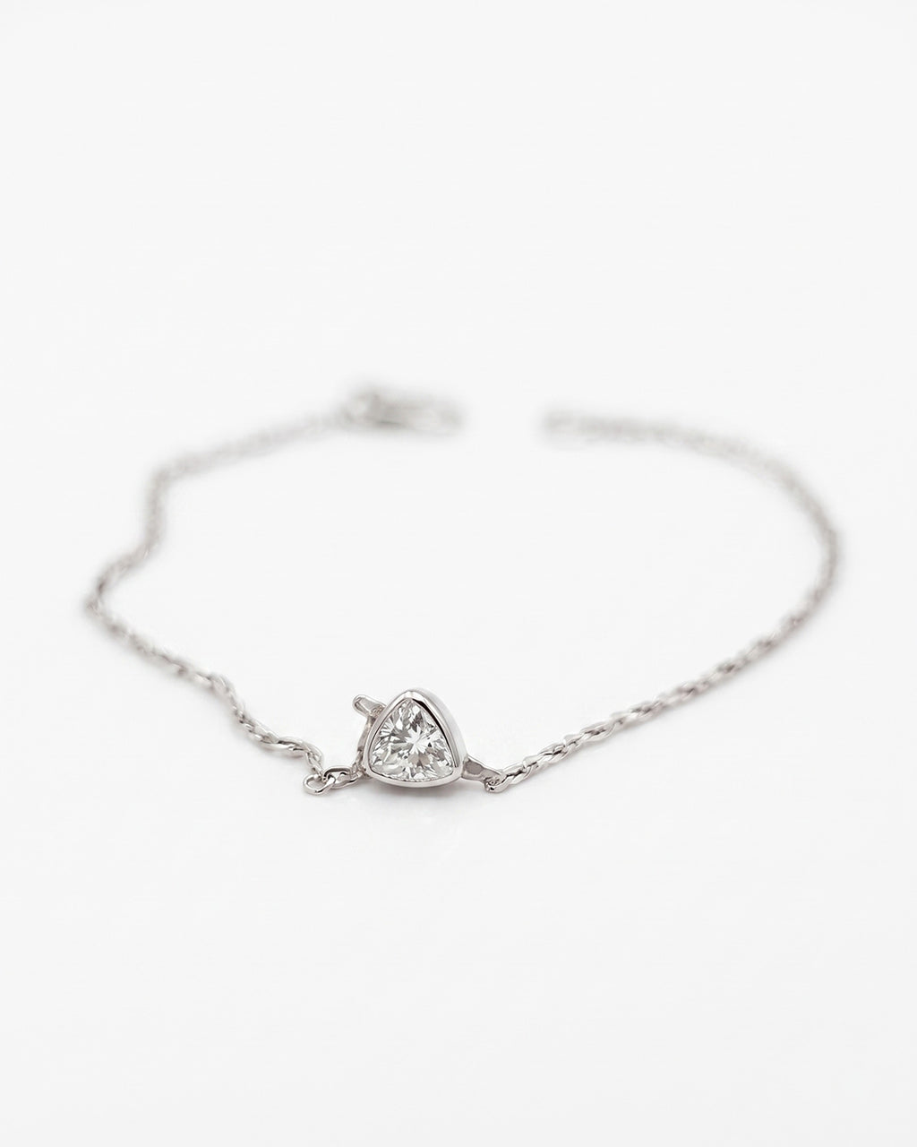 Apex Trillion Solitaire Silver Bracelet