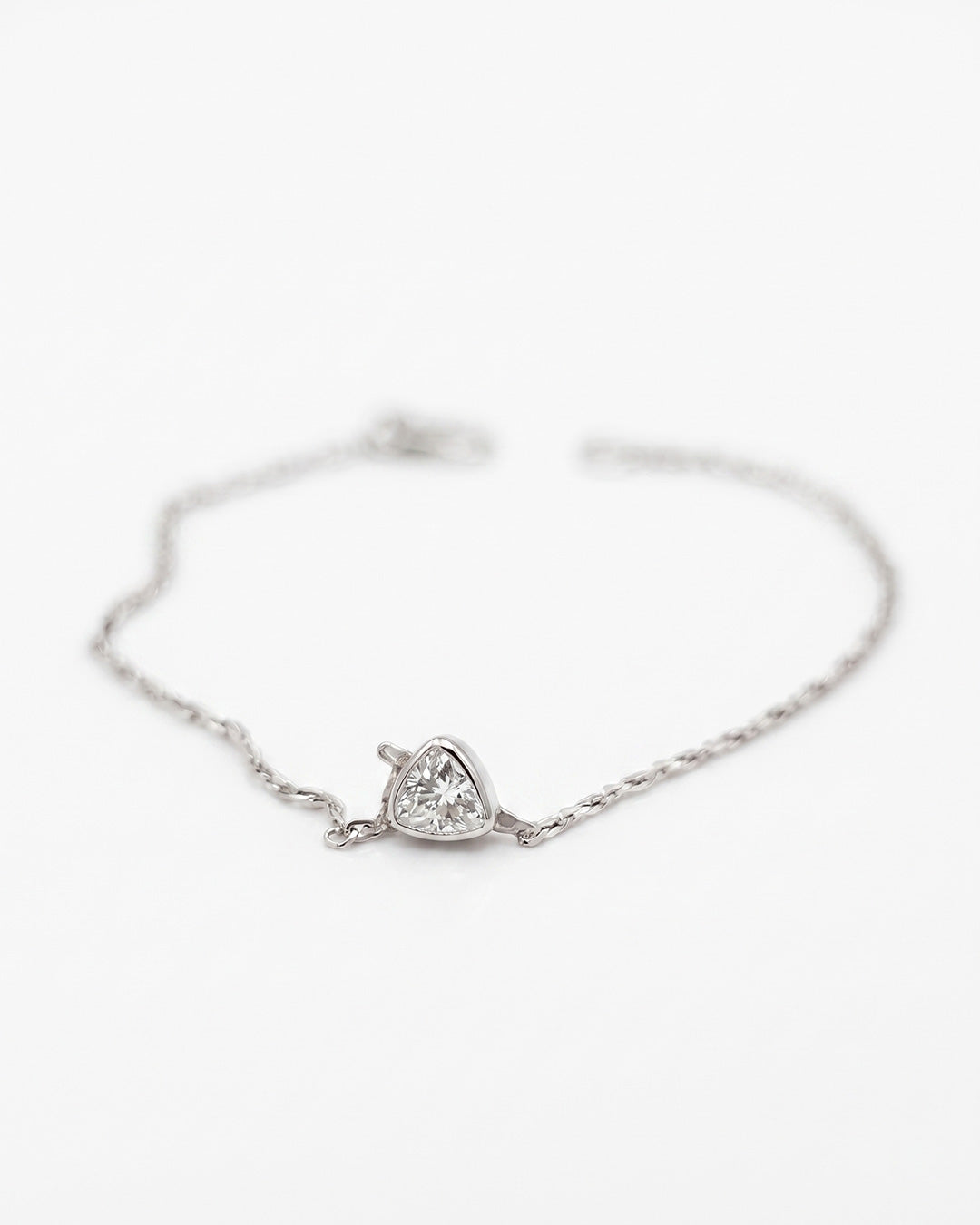 Apex Trillion Solitaire Silver Bracelet