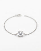 Radiant Square Solitaire Silver Bracelet