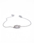 Marquise Solitaire 925 Silver Bracelet