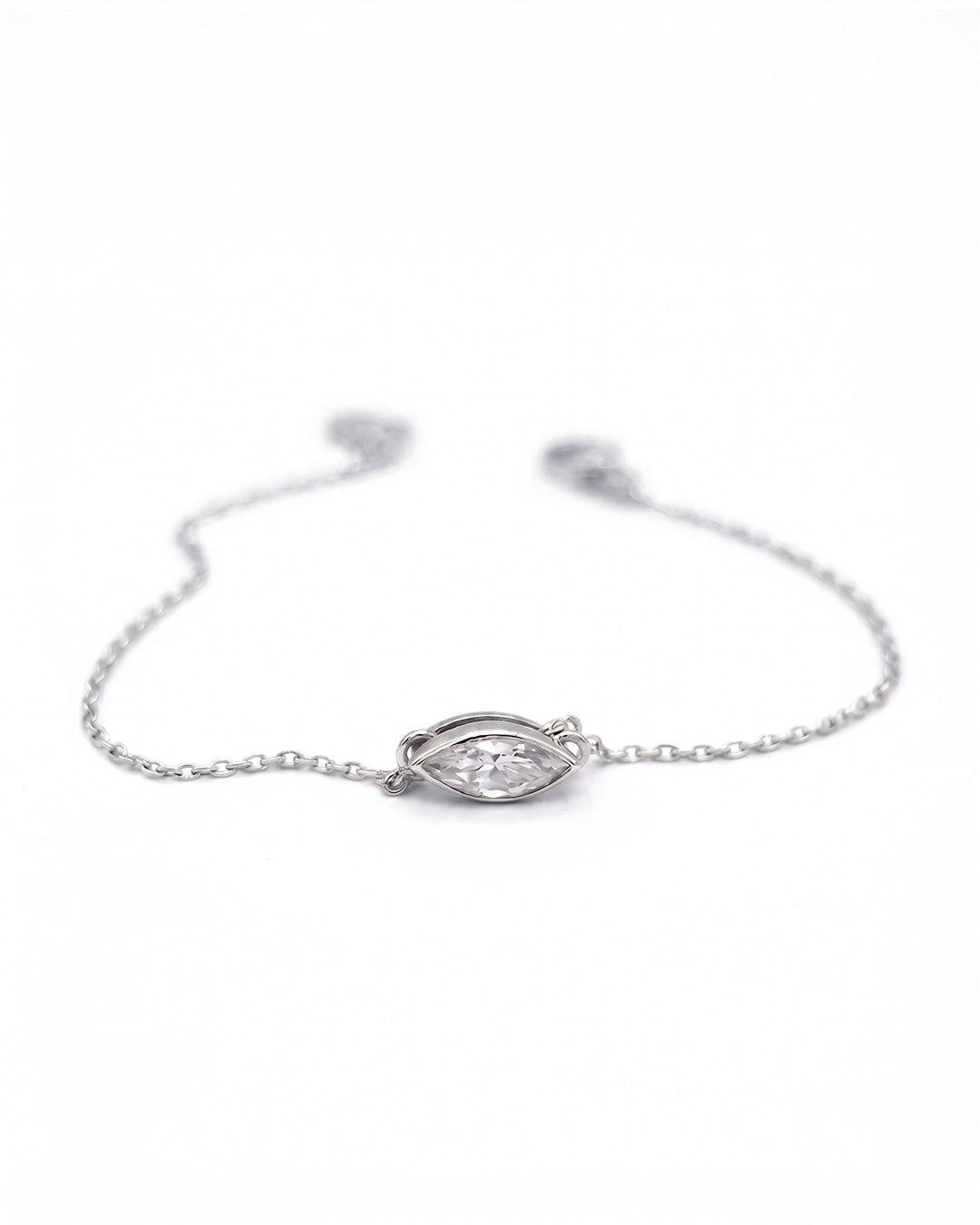Marquise Solitaire 925 Silver Bracelet
