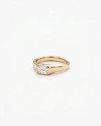 Vantage Emerald Silver Solitaire Ring